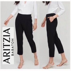 Aritzia Babaton Cohen Cropped Pants Size 4 High-Waisted Pleated Black